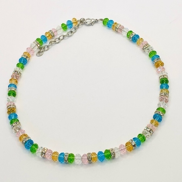 Necklace Faceted Crystal Rhinestone Beads 
17.5”+ 3” Jewelry - Picture 4 of 7